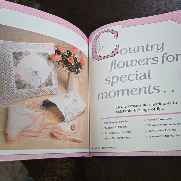 Cross-Stitch from a Country Garden Blue Hardcover Vintage Craft Book 1988 - Picture 7 of 8